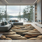 Layered Earthy Canyon Landscape Abstract Rug