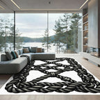 Charcoal Braided Knot Frame Rug