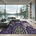 Ornate Amethyst Floral Archway Tapestry Rug