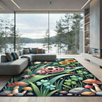 Whimsical Ladybug Garden Butterfly Dragonfly Rug