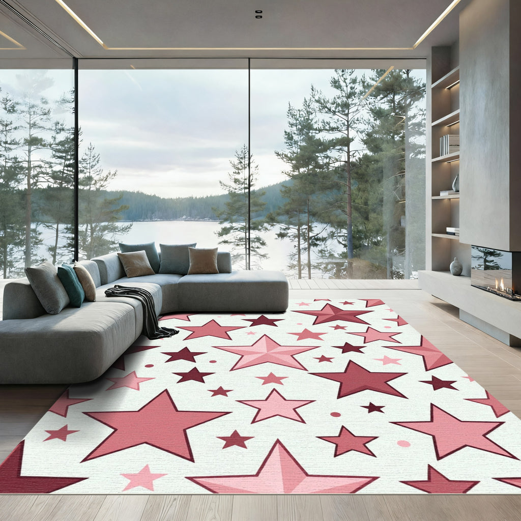 Pretty Pink Star Cluster Rug