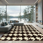 Classic Houndstooth Starburst Pattern Rug