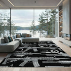 Tactical Monochrome Rifle Components Rug