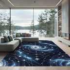 Celestial Midnight Galaxy Astral Star Map Rug