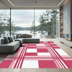 Bold Fuchsia Pink Gingham Check Rug