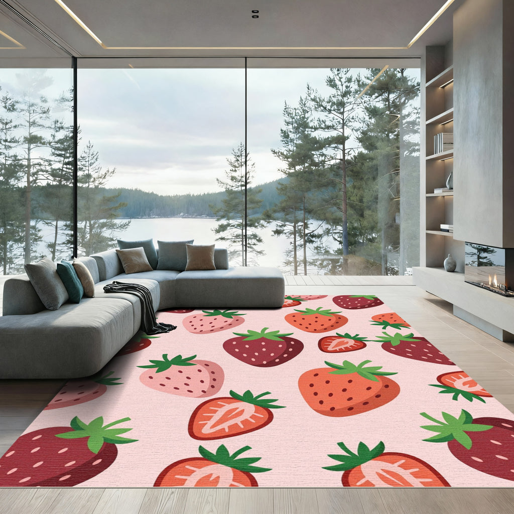 Strawberry Patch Playful Fruit Collection Rug