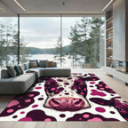 Duo Tone Pink Spots Cow Head Rug