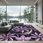Orchid Swirl Purple Floral Repeat Rug