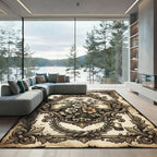 Antique Cream Floral Baroque Scroll Rug
