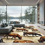 Rustic Brown Grazing Cattle Herd Rug