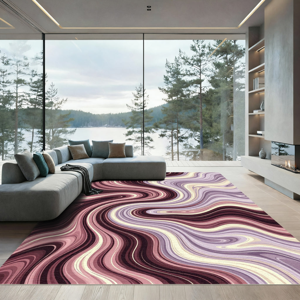Rich Burgundy Amethyst Swirl Rug