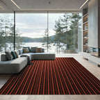 Deep Copper Vertical Stripe Rug