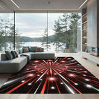Radiant Red Burst Starburst Rug