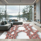 Blush Rose Arched Geometric Lattice Rug