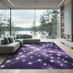 Celestial Purple Starry Night Sky Rug