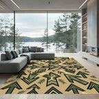 Earthy Green Chevron Arrow Arrangement Rug