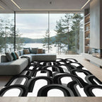 Monochromatic Overlapping Arch Composition Rug