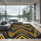 Bold Yellow Geometric Zigzag Rug