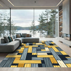 Mid-Century Modern Woven Plank Rug