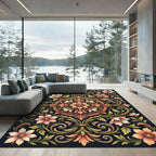 Elegance Blush Floral Symmetry Medallion Rug