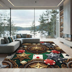 Western Sheriff Star Casino Gambling Rug