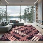 Blush Pink Abstract Crosshatch Lines Rug