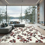 Pink Blossom Branch Repeating Pattern Rug