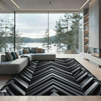 Monochromatic Chevron Zigzag Arrow Rug