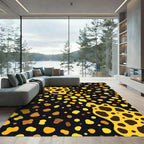 Yellow and Brown Organic Blob Spill Rug