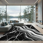 Monochromatic Flowing Lines Lightning Rug