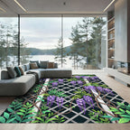 Wisteria Blossom Trellis Floral Art Rug