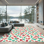 Abstract Terrazzo Peach Teal Confetti Mosaic Rug