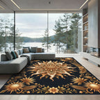 Golden Sun Floral Medallion Rug