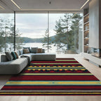 Deep Red Aztec Stripe Rug