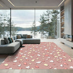Blush Pink Abstract Terrazzo Speckled Wallpaper Rug
