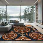 Celestial Sun Aztec Adobe Ornate Rug