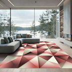 Rose Gold Geometric Facet Rug