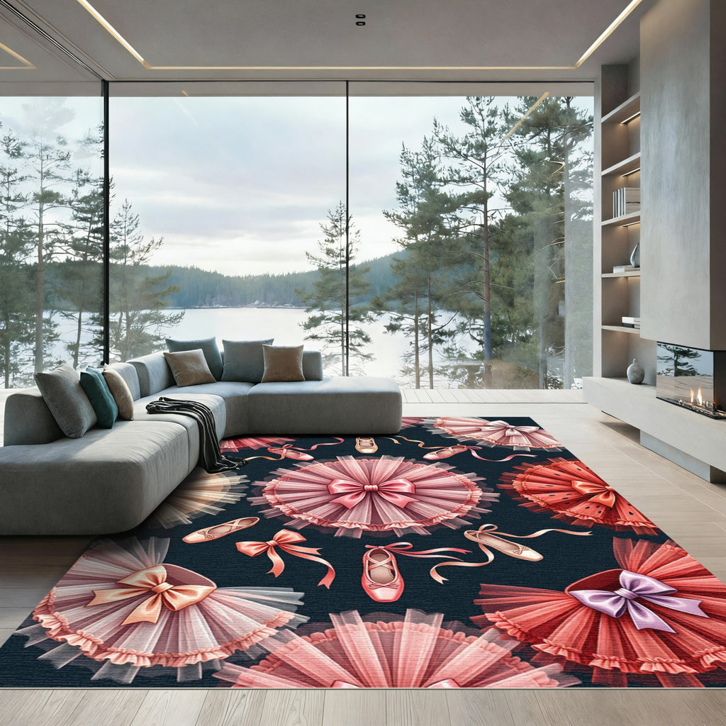 Pink Tulle Tutu Ballet Slipper Delight Rug