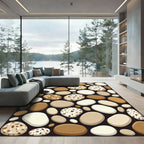 Neutral Pebble Stone Earthy Tone Rug