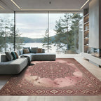 Vintage Rose Floral Medallion Area Rug