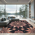 Celestial Mauve Lotus Star Mandala Rug