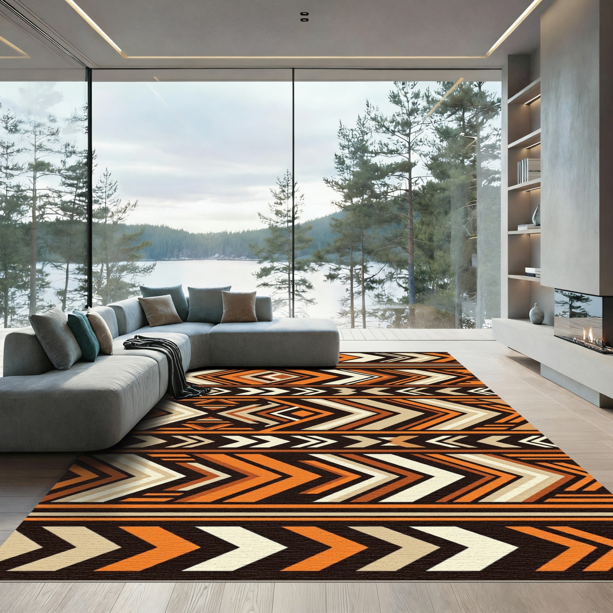 Rustic Tribal Arrow Stripe Rug
