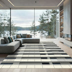 Modern Geometric White Apartment Balconies Rug