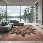 Copper Star Geometric Rosette Medallion Rug