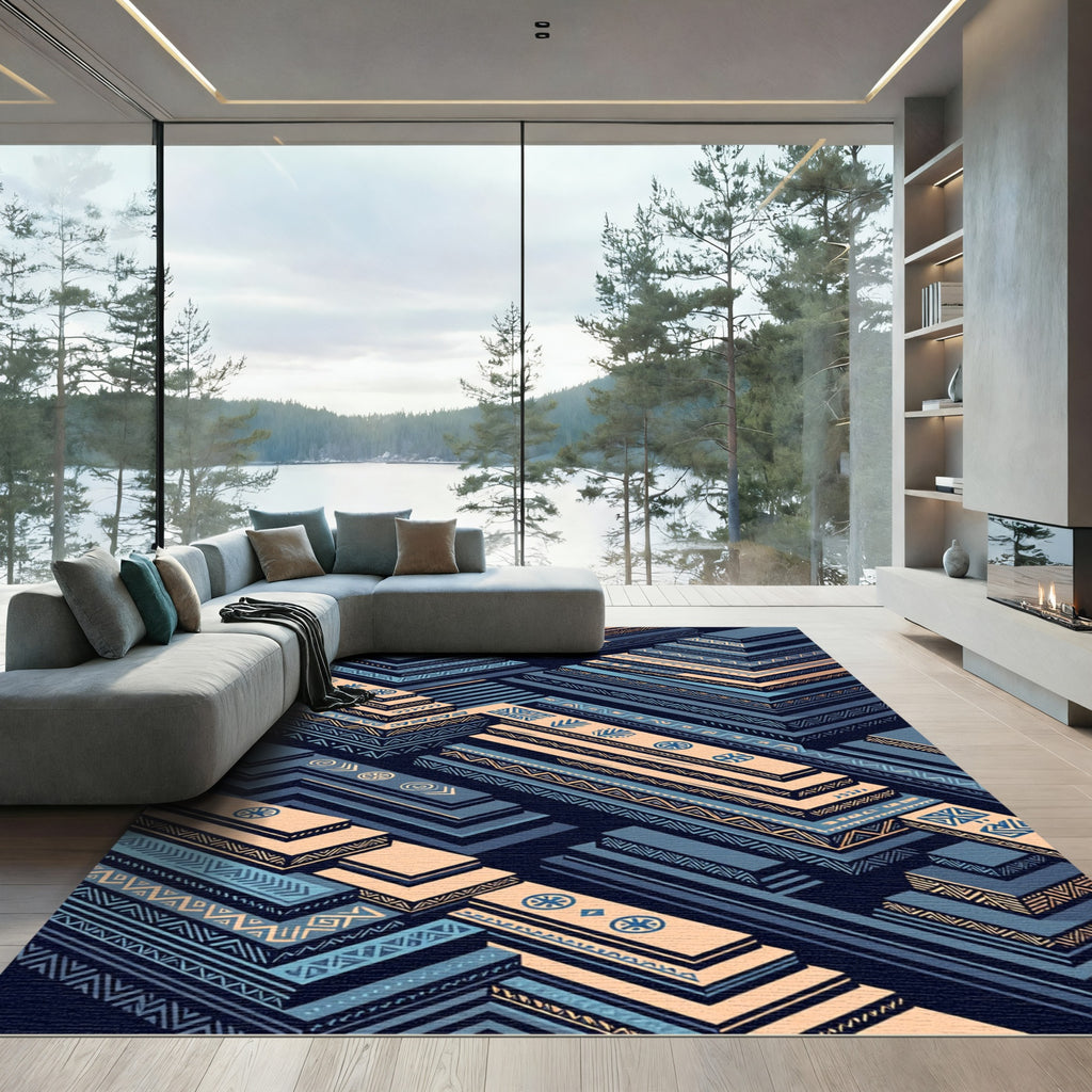 Native Geometric Terraced Steps Rug