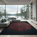 Ornate Copper Mandala Floral Medallion Rug