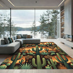 Desert Sunset Saguaro Cactus Wedge Rug