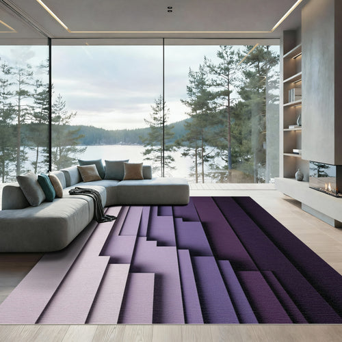 Abstract Shadow Gradient Stairs Rug