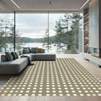Taupe Polka Dot Grid Rug