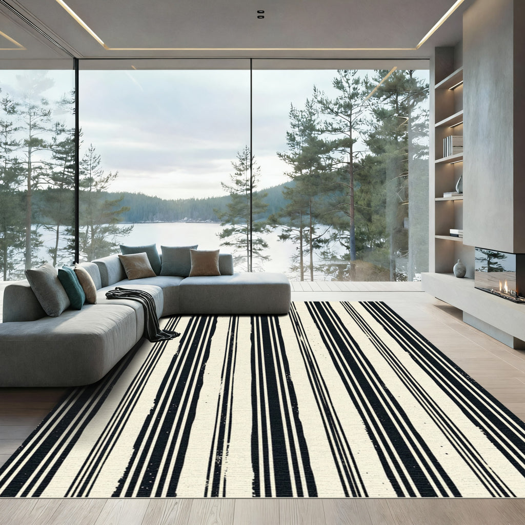 Vertical Ink Stripe Rug
